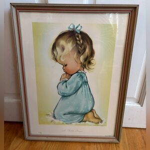 Vintage K. G. L. Style Praying Child Art Print in Blue